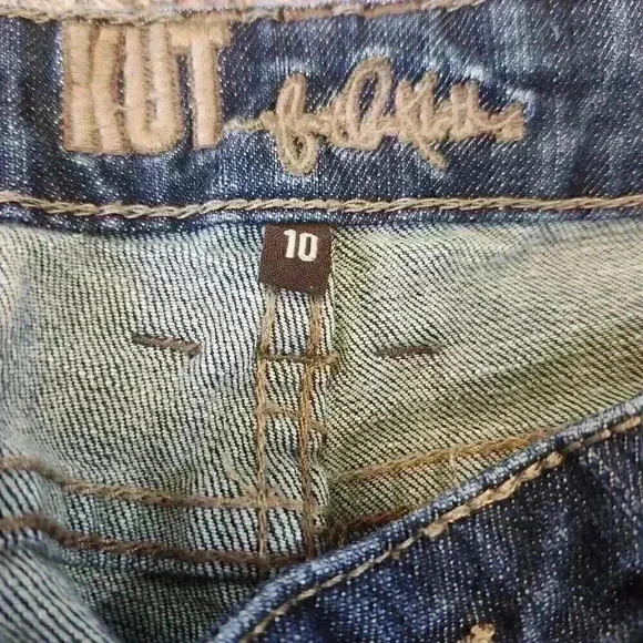 High Rise Jeans Size 10  Kut From The Kloth Dark Blue Boot Cut EUC - Picture 6 of 11